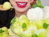 MELON BINGSU ASMR 멜론빙수 KOREAN SHAVED ICE DESSERT NO TALKING EATING SOUNDS MUKBANG