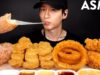 MOST POPULAR FOOD FOR ASMR (KFC, ONION RINGS, MOZZARELLA CORN DOG, CHICKEN NUGGETS) NO TALKING