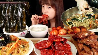 MY BIRTHDAY HOME MEAL? (beef seaweed soup, spicy crab, japchae, Pork ribs) MUKBANG 미역국, 잡채,양념게장,돼지갈비