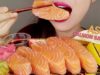 SALMON SASHIMI ASMR EATING SOUNDS MUKBANG KOREAN + 연어회 먹방 리얼사운드