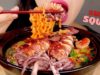 SQUID ASMR *SPICY SEAFOOD NOODLES* MUKBANG NO TALKING EATING SOUNDS + 오징어라면 먹방 리얼사운드 노토킹