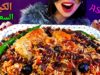 تحدي اكل اكبر كميه من كبسه الدجاج السعوديه| Saudi kabsa ASMR|eating sounds