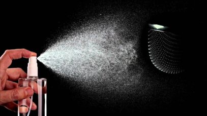 (3D binaural recording)  Asmr spraying microphones placed inside crinkly bags