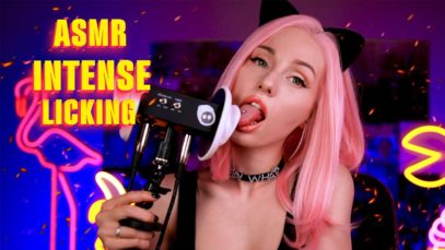 4k ASMR | Intense Ear licking Cat Play|