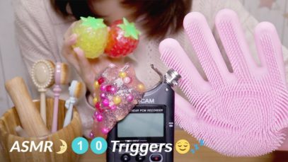 [ASMR] 10 ASMR Triggers For Sleep & Tingles / No Talking / DR-40 10種類の音