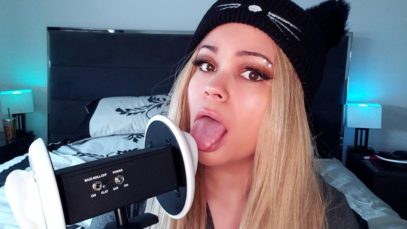 ASMR 100 ? Licks on the 3Dio Ears ?? Meow ??