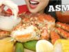 ASMR 10lb KING CRAB + CHEESE, SEAFOOD,  ALFREDO SAUCE (EATING SOUNDS) NO TALKING | SAS-ASMR