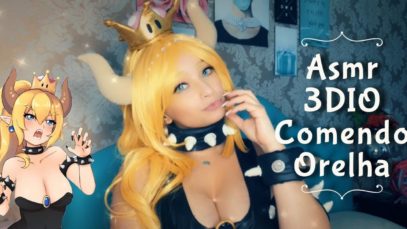 ASMR  3Dio Bowsette | Ear Eating and Licking Intense ❤️?✨❤️