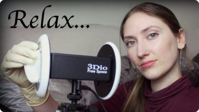 ASMR 3Dio EAR MASSAGE (No Talking) Stroking, Cupping, Tapping – With & Without Latex Gloves