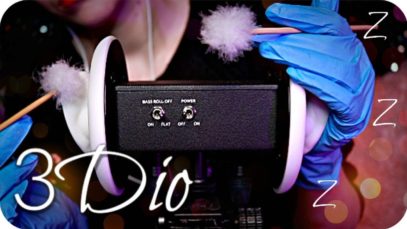 ASMR 3Dio Triggers?(NO TALKING) Ear Cleaning, Brushing, Konjac Sponge, Cotton, Gloves, Crinkle +