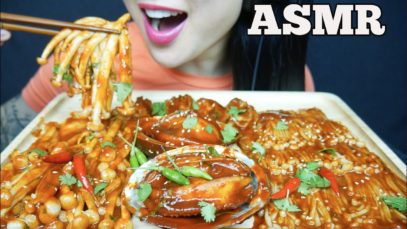 ASMR ABALONE + ENOKI MUSHROOMS (CRUNCHY SOFT EATING SOUNDS) NO TALKING | SAS-ASMR