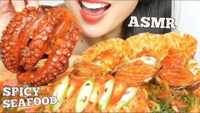 ASMR ABALONE + SCALLOPS + OCTOPUS SPICY SEAFOOD BOIL (EATING SOUNDS) NO TALKING | SAS-ASMR