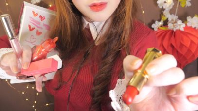ASMR Applying Lipsticks on You with Mouth Sounds?