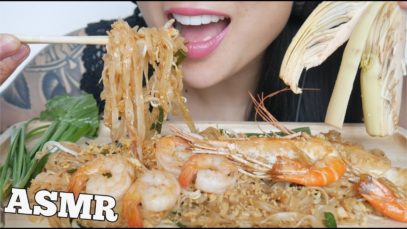 ASMR AUTHENTIC SHRIMP PAD THAI (EATING SOUNDS) NO TALKING | SAS-ASMR
