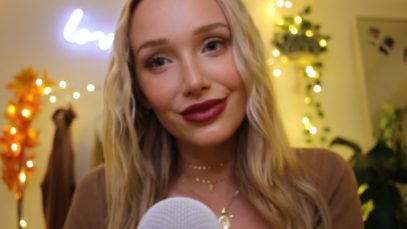 ASMR autumn makeup tutorial! ?? (whispers, lid sounds, tapping…)