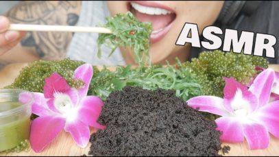ASMR *BEST CRUNCH #2 SQUID INK Tobiko eggs + SEAGRAPES (EXTREME EATING SOUNDS) NO TALKING | SAS-ASMR