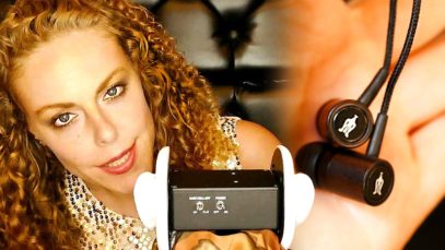 ASMR Binaural Whisper & Unboxing: Earphone Review- Meze Wood Earbuds, Ear to Ear, Tapping