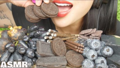 ASMR BLACK MOON GRAPES + POCKY + OREO + HERSHEY + JELLY (EATING SOUNDS) NO TALKING | SAS-ASMR