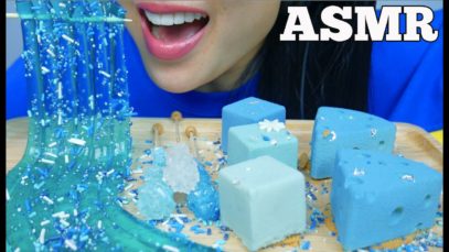 ASMR BLUE CHEESE CAKE DESSERT + NOODLE JELLY + SUGAR ROCK CANDY (EATING SOUND) NO TALKING | SAS-ASMR