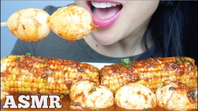 ASMR BOILED EGGS + CORN IN KOREAN SPICY SAUCE (EATING SOUNDS)NO TALKING | SAS-ASMR