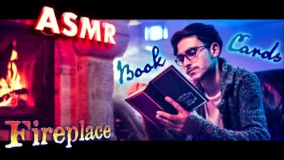 ASMR Book PAGE TURNING ?Playing CARDS ?by the FIREPLACE ?NO TALKING