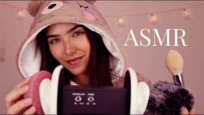 ASMR Brain Melting: 3DIO tingles (Konjac sponge, Ear massage, Ear tapping, Oil, Fluffy ears..)