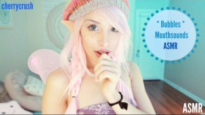 ASMR bubbles & mouth sounds // Cherry Crush ASMR