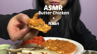 ASMR Butter Chicken + Naan NO TALKING (EATING SOUNDS) | SAS-ASMR