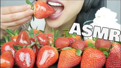 ASMR Candied + Fresh Strawberry Whipped Cream (CRACKLING CRUNCH EATING SOUNDS) NO TALKING | SAS-ASMR