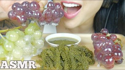 ASMR CANDIED GRAPES TANGHULU + FRESH SEAGRAPES (CRACKLING EATING SOUNDS) NO TALKING | SAS-ASMR