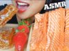 ASMR CANDIED HONEYCOMB STRAWBERRY SALMON NOODLES (EATING SOUNDS) NO TALKING POPULAR FOODS | SAS-ASMR