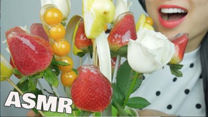 ASMR CANDIED STAWBERRY + PEEPS BOUQUET (EXTREME CRUNCH EATING SOUNDS) NO TALKING | SAS-ASMR