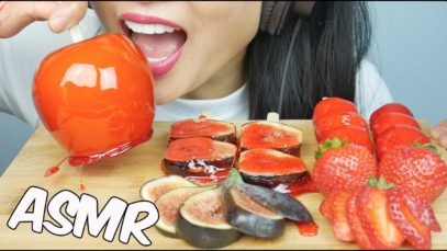 ASMR Candied STRAWBERRY + Apple + Figs *Tanghulu (INTENSE EATING SOUNDS) NO TALKING | SAS-ASMR