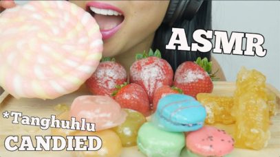 ASMR CANDIED *TANGHULU HONEYCOMB  MOCHI  MACARON STRAWBERRY (CRACKLING SOUNDS) NO TALKING | SAS-ASMR