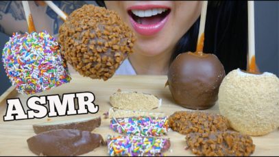 ASMR CANDY APPLE *SPRINKLES + CHEESE CAKE + CARAMEL + CHOCOLATE (EATING SOUND) NO TALKING | SAS-ASMR