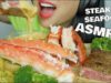 ASMR CHEESE FONDUE STEAK AND SEAFOOD *KING CRAB + LOBSTER (EATING SOUNDS) NO TALKING | SAS-ASMR