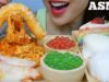ASMR CHEESY KING CRAB GIANT RICE CAKE NOODLES POPPING BOBA CREPE CAKE MOCHI (NO TALKING) | SAS-ASMR