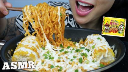 ASMR CHEESY SAMYANG NUCLEAR ELOTE CORN FIRE NOODLES (EATING SOUNDS) NO TALKING | SAS-ASMR