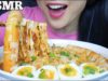 ASMR CHEESY SPICY NOODLES GIANT RICE CAKE (EATING SOUNDS) NO TALKING | SAS-ASMR