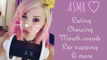 ASMR ♡ Chewing // ? sounds // Ear cupping – intense