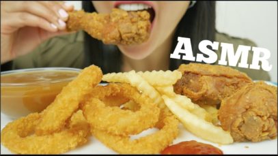 ASMR CHURCH’S CHICKEN Onion Rings Fries Gravy (BEST CRUNCHY EATING SOUND) No Talking | SAS-ASMR