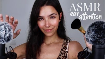 ASMR Closeup Ear Attention (Mic scratching, Mic brushing, Kisses, Intense & Soft sounds…)