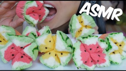 ASMR Colourful Watermelon MUFFINS (SOFT SQUISHY EATING SOUNDS) No Talking | SAS-ASMR