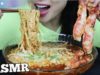 ASMR *COOKING CHEESY SPICY NOODLES + KING CRAB (EATING SOUNDS) NO TALKING | SAS-ASMR