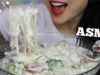 ASMR CREAMY CHEESY CLEAR GLASS NOODLES SAUSAGE AND BROCCOLI (EATING SOUNDS) NO TALKING | SAS-ASMR