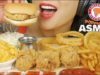 ASMR CRUNCHY POPEYES CHICKEN + MAC & CHEESE + ONION RINGS (EATING SOUNDS) | SAS-ASMR