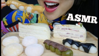 ASMR DESSERT PLATTER *CREPE CAKE + MOCHI + DANGO (EATING SOUNDS) NO TALKING | SAS-ASMR