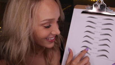 ASMR Doing Your Brows! |  face plucking, soft spoken, whispers, tracing…