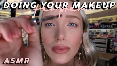 ASMR Doing Your Prom Makeup Whispered (Tapping, Mic Brushing, Latex Gloves, Lid Sounds…)