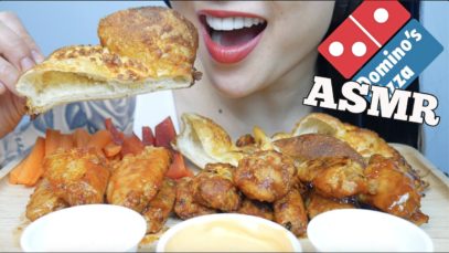 ASMR Domino’s *HONEY GARLIC + BBQ + MANGO HABANERO HOT WINGS (EATING SOUNDS) NO TALKING | SAS-ASMR